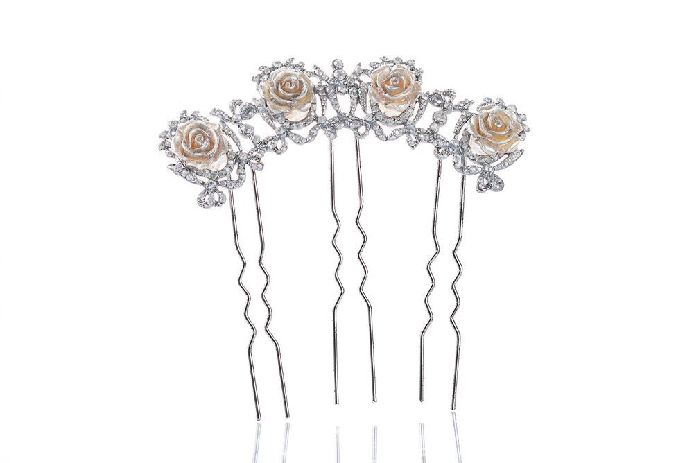 Conjunto de horquillas de rosas