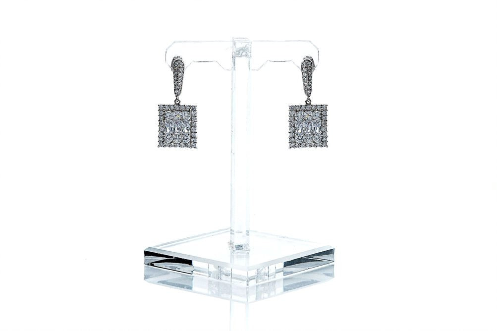 Pendientes cuadrados de cristal