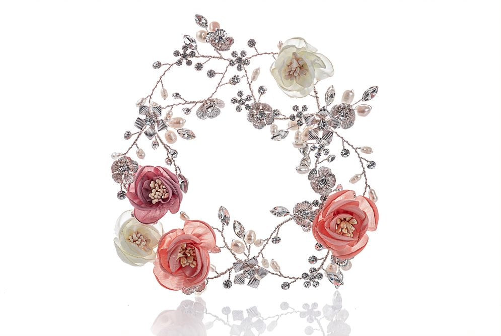 Peina de cristal y flores