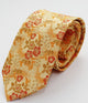 Corbata de seda con estampado en flores anaranjadas