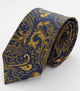 Corbata azul marina con estampado en cachemir dorado