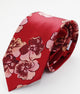 Corbata roja con estampado de flores