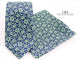 Pack corbata pañuelo azul marino con estampado flores verde