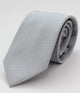 Corbata gris con estampado celeste y blanco clásico