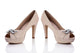 Peep toe cristal en piel nude