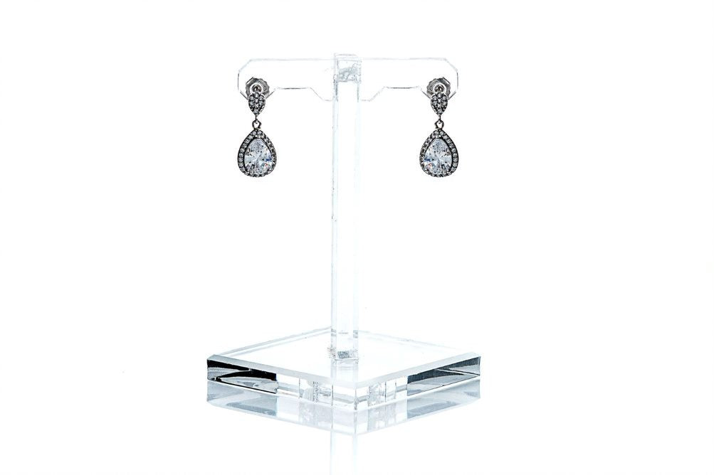 Pendientes cristal de plata de primera ley
