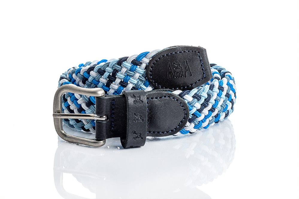 Cinturón tricolor en tonos azules