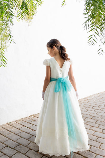 IRLANDA | Vestido de comunión de lino y organza