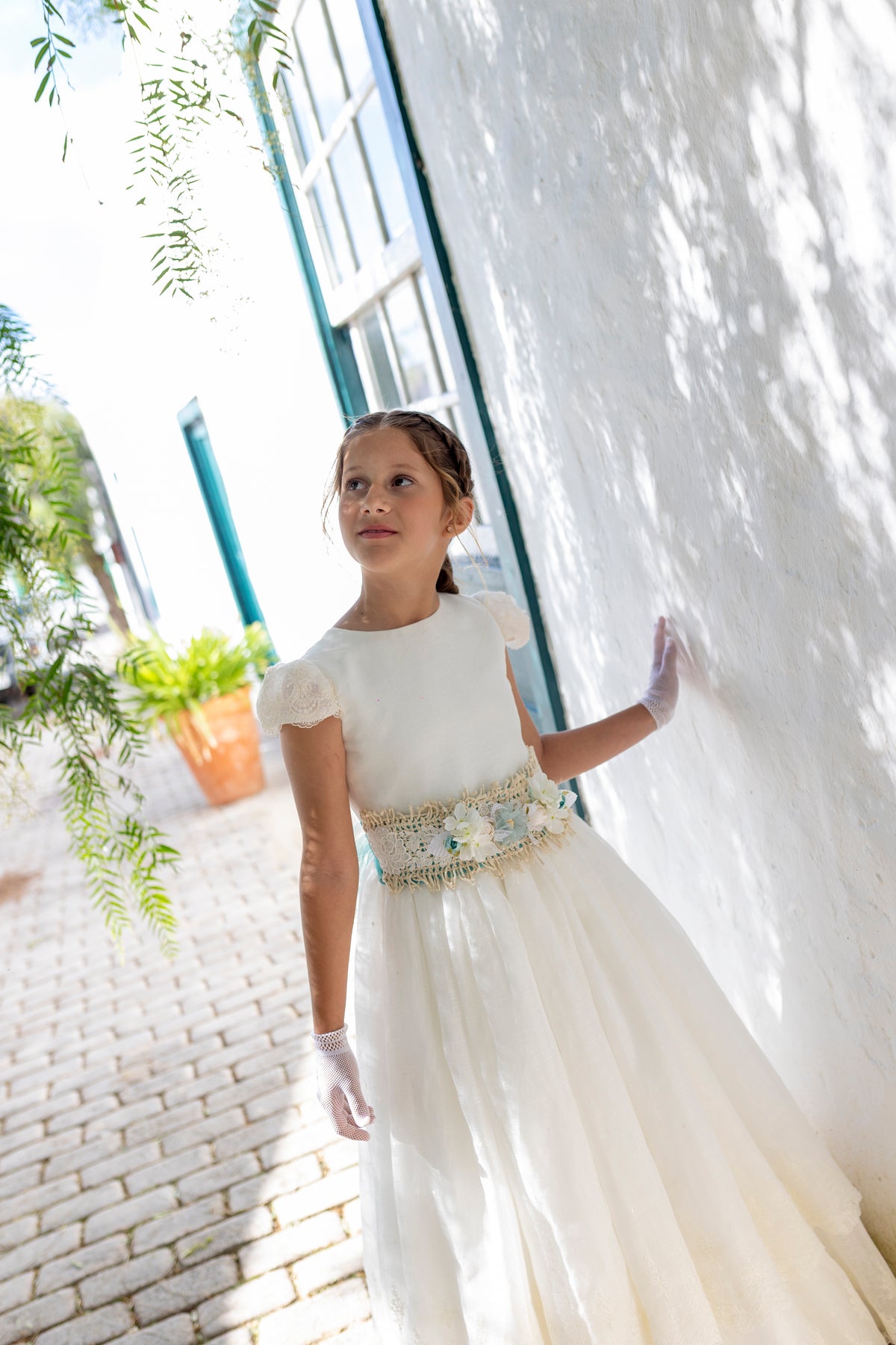 IRLANDA | Vestido de comunión de lino y organza