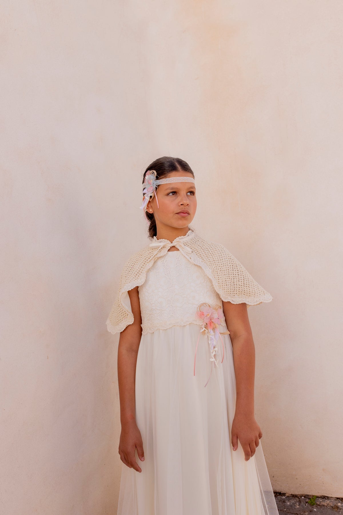 IRUN | Vestido de comunión con guipur de algodón