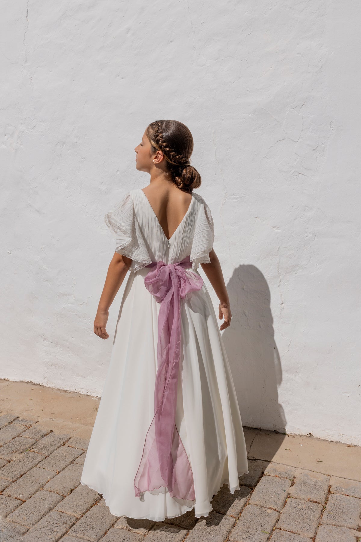 ISABELLA | Vestido de comunión de gasa plisada