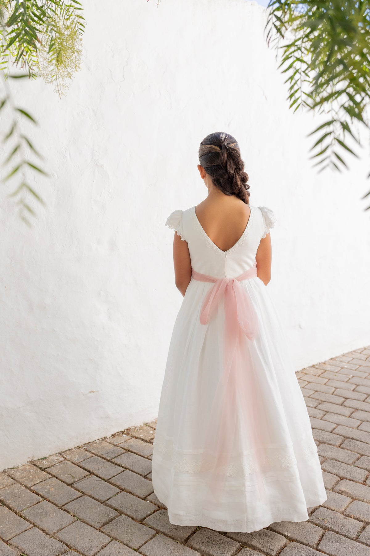 IBIZA | Vestido de Comunión de Lino con Encaje