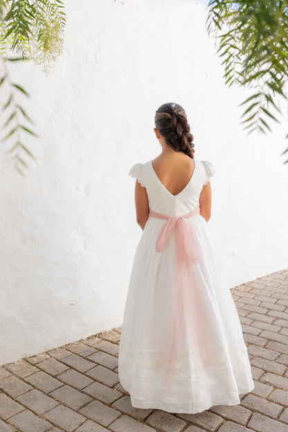 IBIZA | Vestido de Comunión de Lino con Encaje