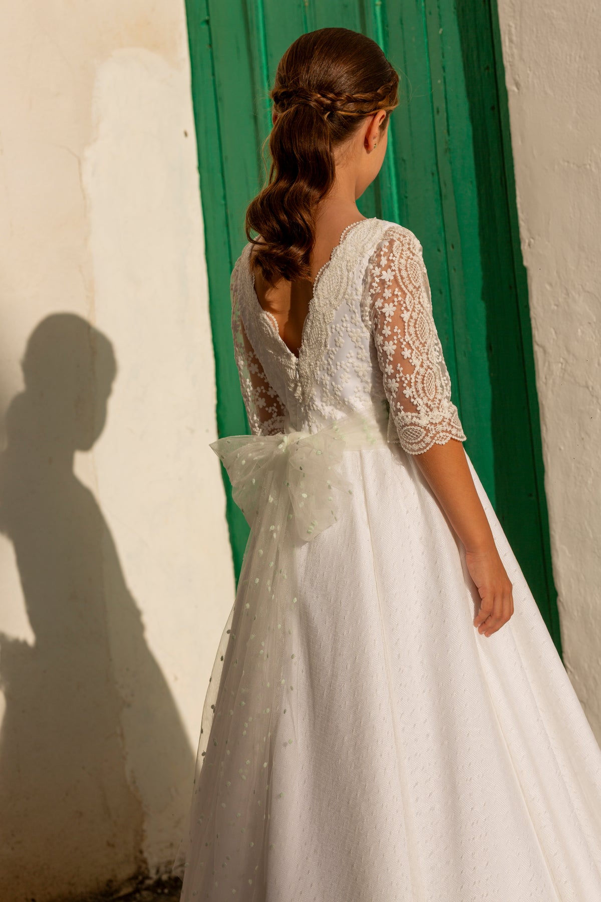 IRIS | Vestido de comunión con encaje de margaritas