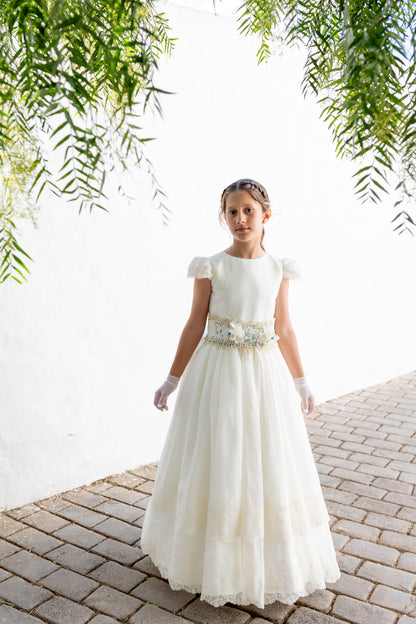 IRLANDA | Vestido de comunión de lino y organza