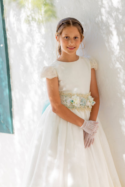 IRLANDA | Vestido de comunión de lino y organza