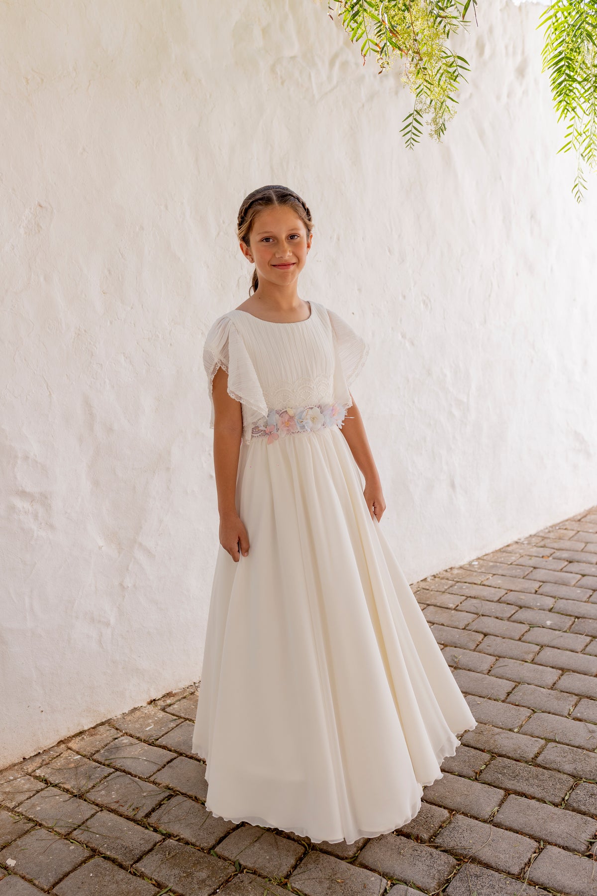 ISABELLA | Vestido de comunión de gasa plisada